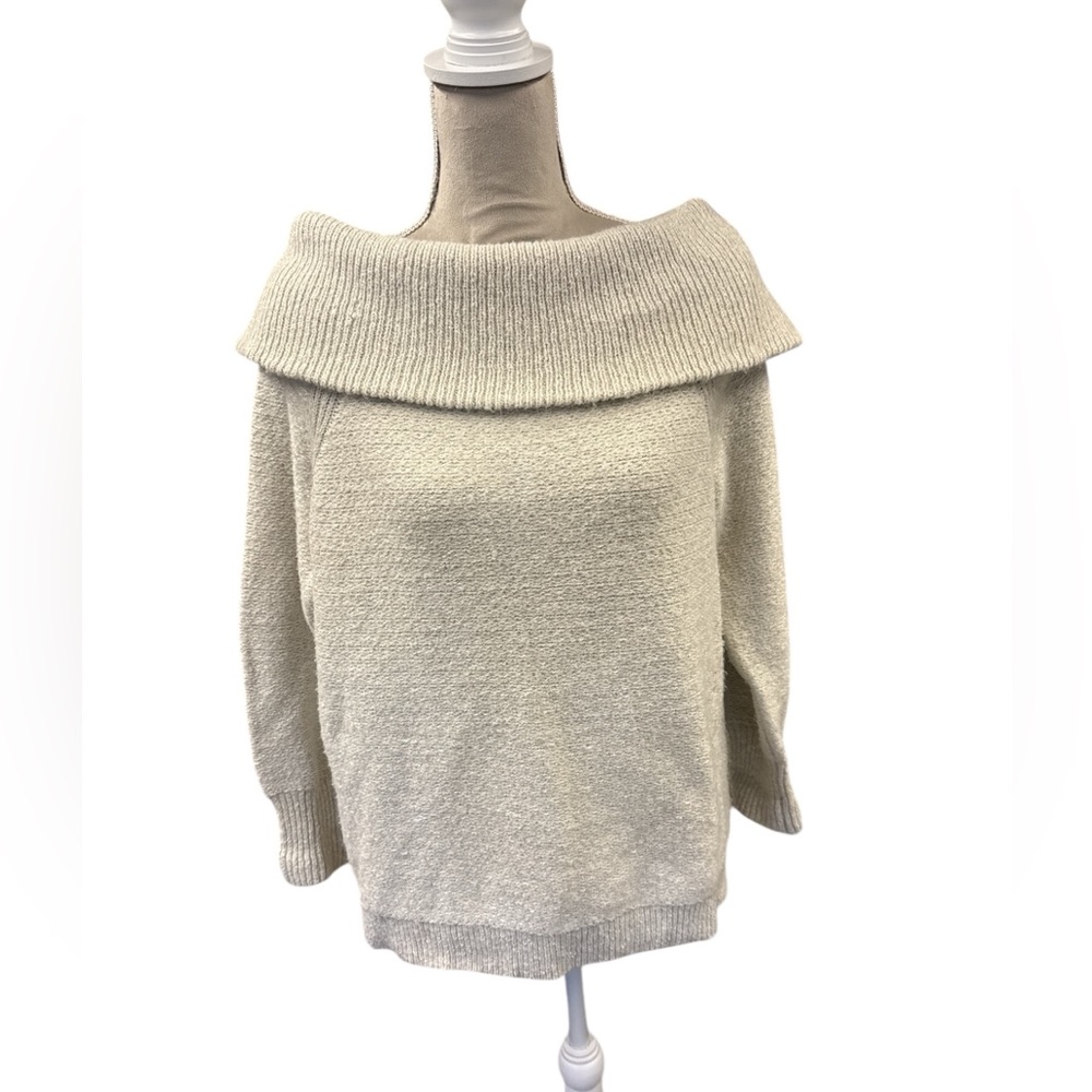 J Jill off shoulder neck cream sweater small